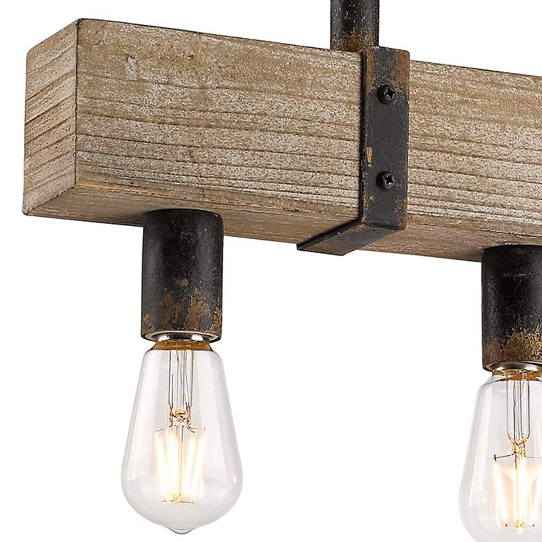 Image 3 Garrett 20 1/4"W Antique Black Iron 3-Light Ceiling Light more views