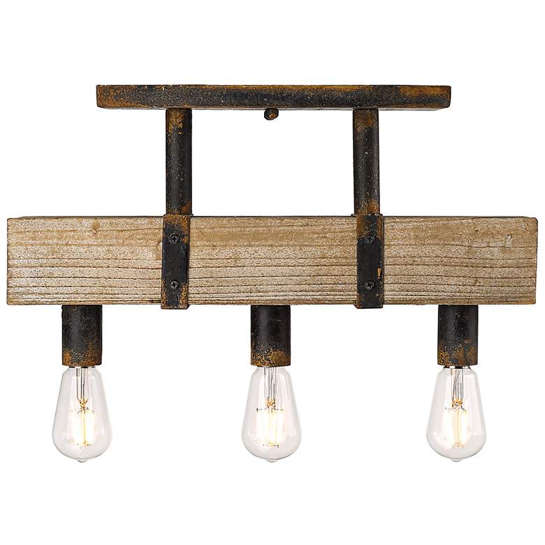 Image 5 Garrett 20 1/4"W Antique Black Iron 3-Light Ceiling Light more views