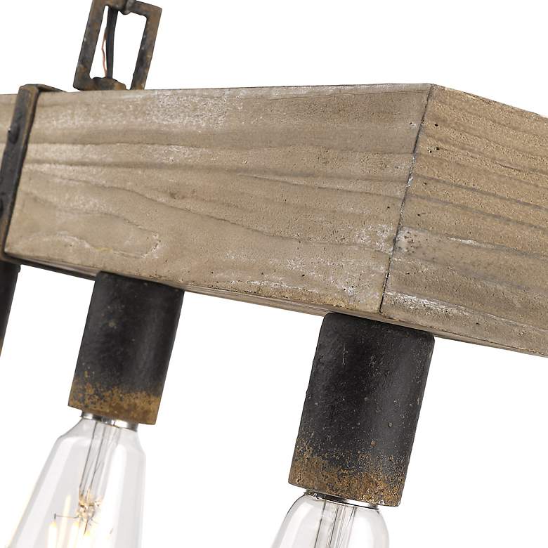 Image 6 Garrett 39 1/2"W Antique Black Iron 5-Light Linear Pendant more views