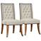 Garrett Beige Linen Tufted Dining Chair Set of 2