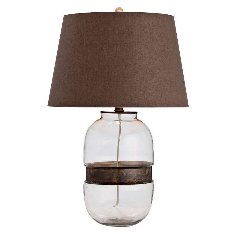 Image 1 Garrison Vintage Brass and Glass Table Lamp