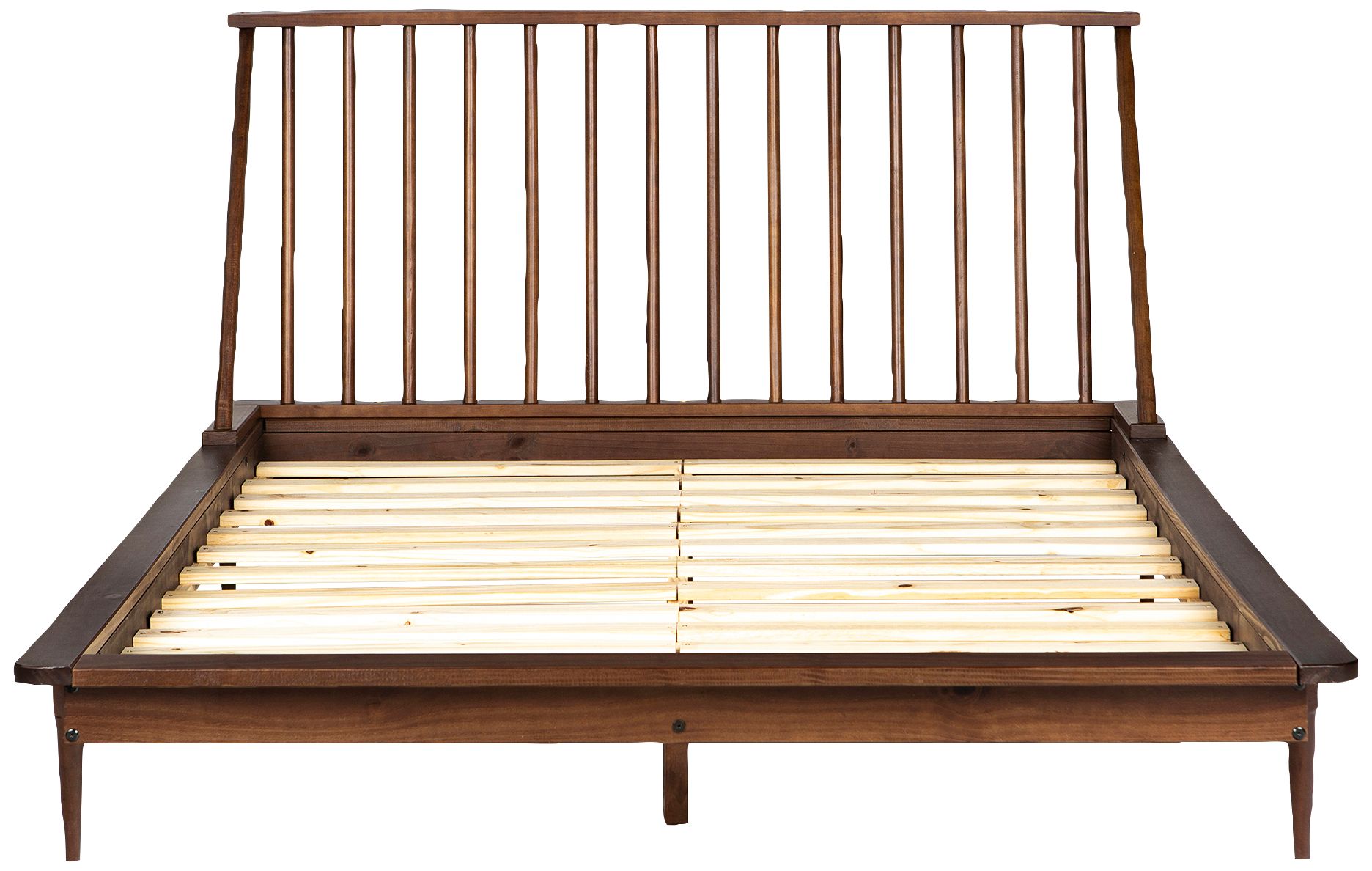 Garrison Walnut Solid Pine Wood Queen Spindle Bed - #90N05 | Lamps Plus