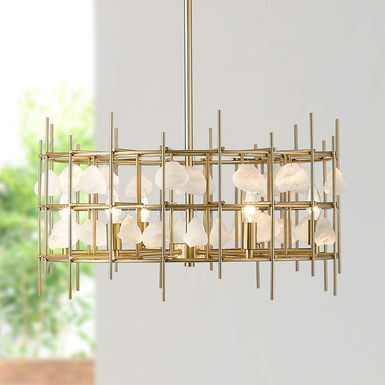 Image 1 Garroway 24" Wide Aged Brass 6-Light Chandelier