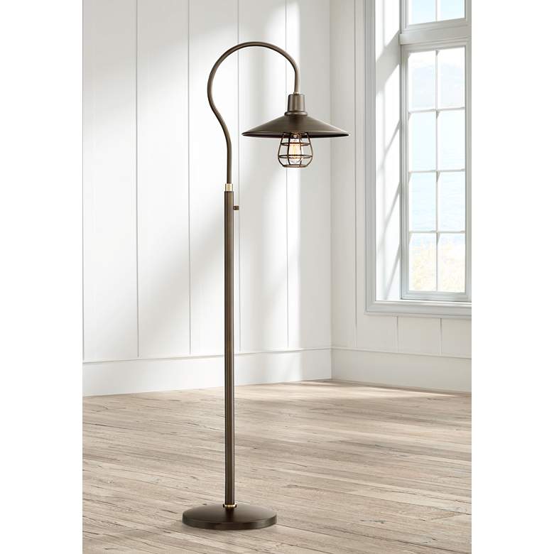 Image 1 Garryton Industrial Oil-Rubbed Bronze Floor Lamp