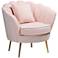 Garson Blush Pink Velvet Fabric Tufted Accent Chair