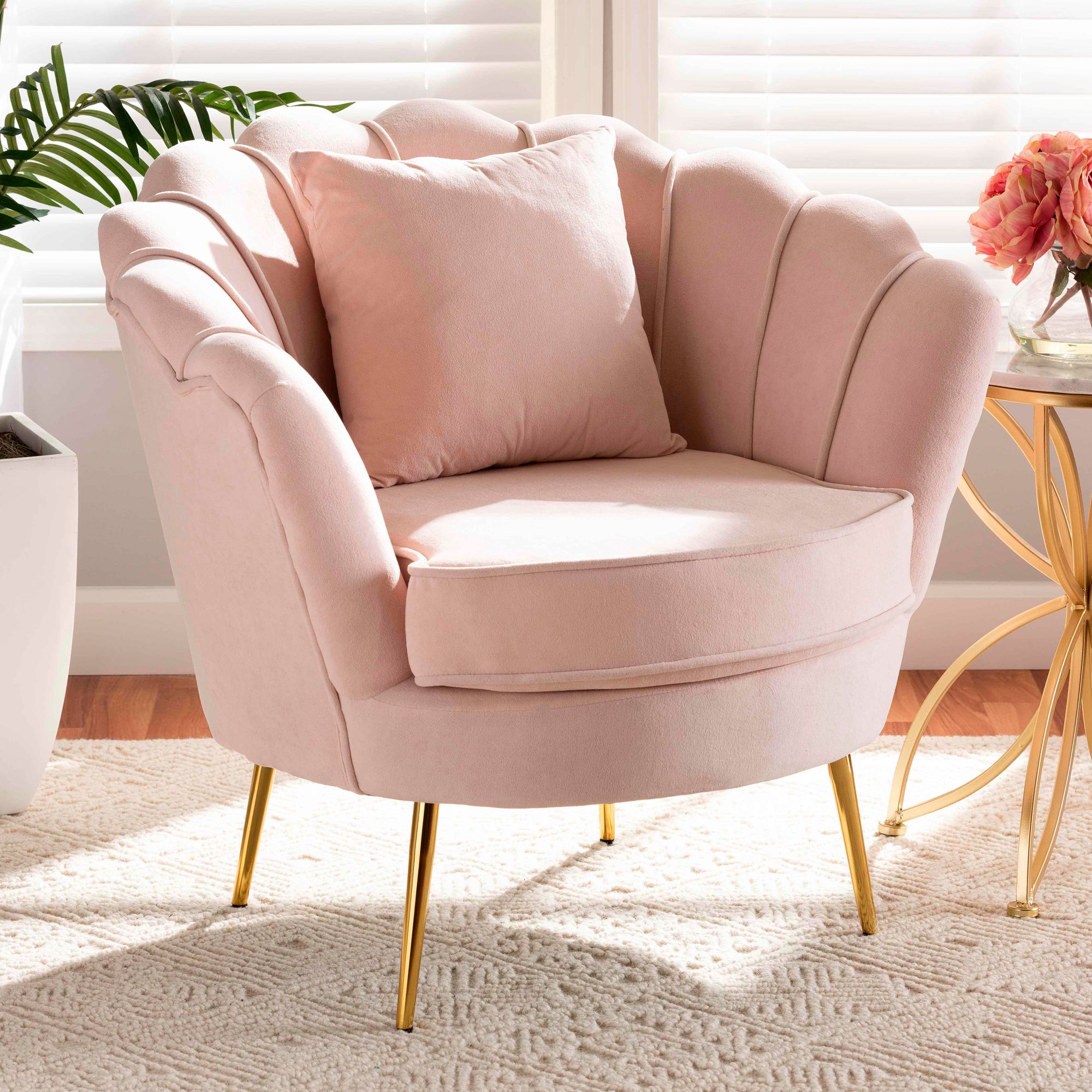 Accent chair blush pink new arrivals