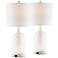 Garton White Glass USB Night Light Table Lamps Set of 2