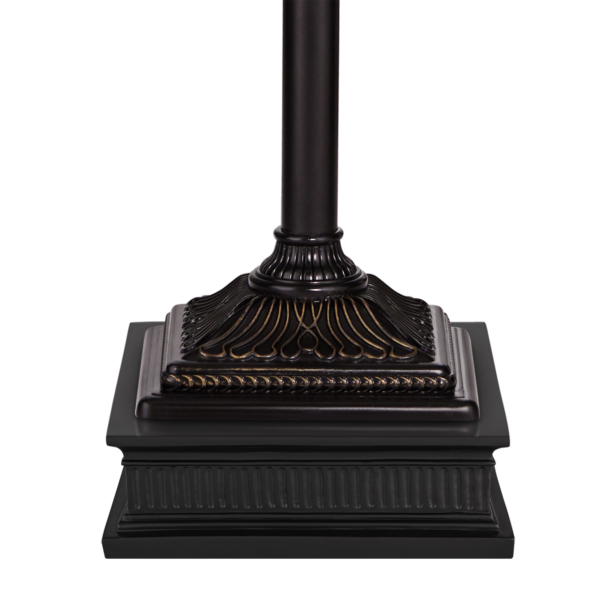 Image 4 Garver Bronze Torchiere Floor Lamp with Reader Arm with Black Riser more views