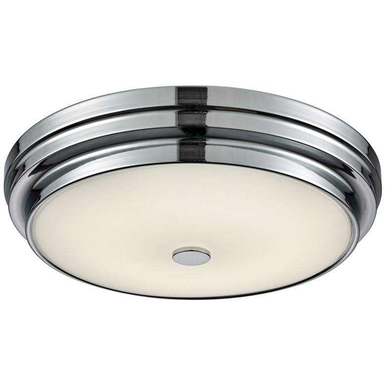 Image 1 Garvey 12 3/4" Wide Chrome Round LED Ceiling Light