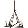 Garvin 27"W Rubbed Bronze Asymmetrical 6-Light Chandelier