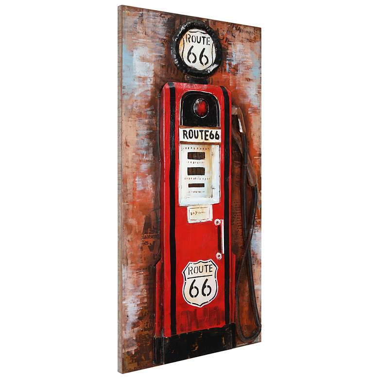 Image 3 Gas Pump" Mixed Media Iron Hand Painted Dimensional Wall Art more views