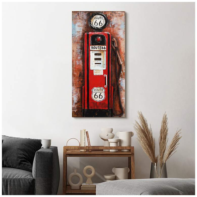 Image 4 Gas Pump" Mixed Media Iron Hand Painted Dimensional Wall Art more views