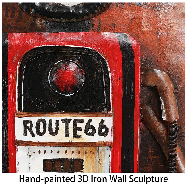 Image 7 Gas Pump" Mixed Media Iron Hand Painted Dimensional Wall Art more views