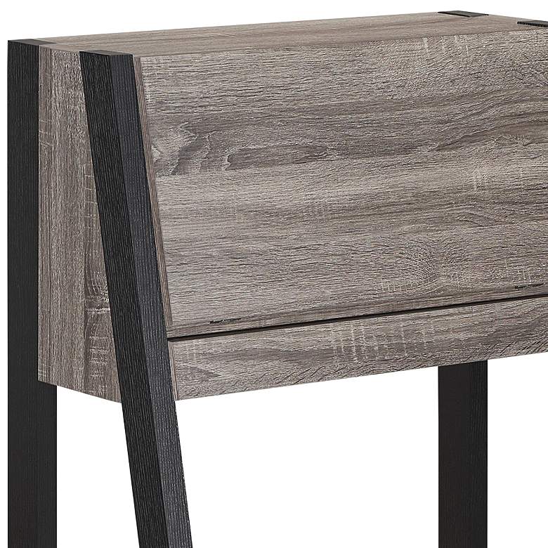 Image 2 Gase 26 inch Wide Distressed Gray and Black Fold Down Desk more views