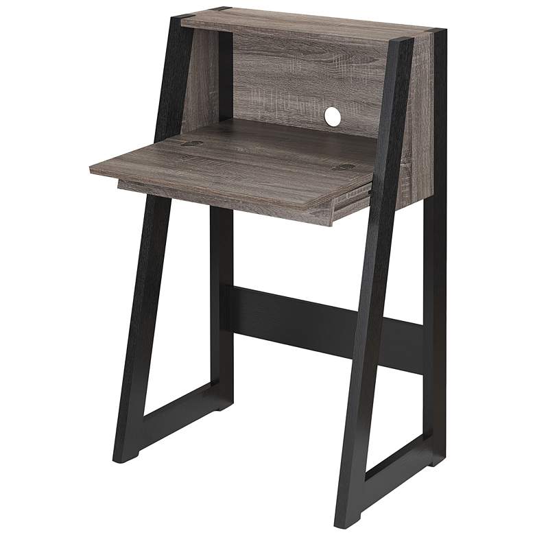 Image 4 Gase 26" Wide Distressed Gray and Black Fold Down Desk more views