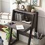 Gase 26" Wide Distressed Gray and Black Fold Down Desk