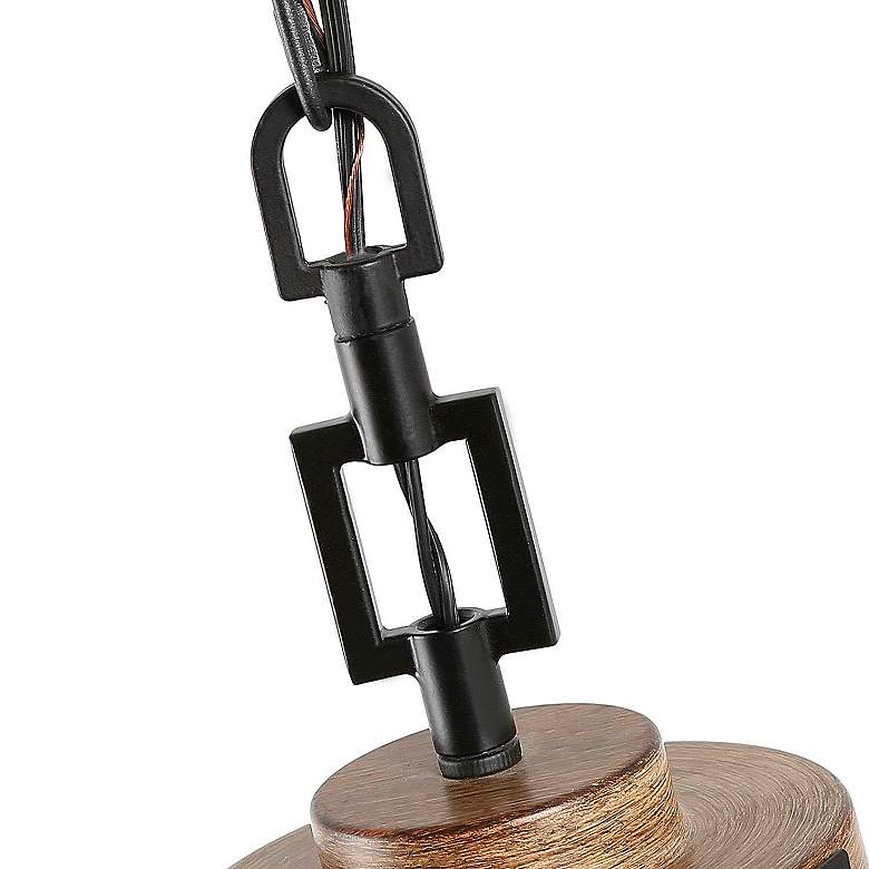Image 4 Gasil 6" Wide Pine Faux Wood and Black Mini Pendant more views
