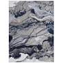 Gaspar Abstract Indoor Blue Area Rug 39KTF 5'-2" x 7'-2"