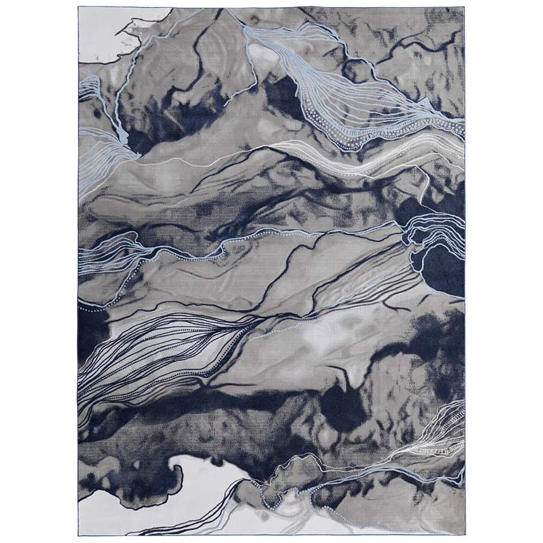 Image 1 Gaspar Modern Abstract Soft Indoor Blue Area Rug 39KTF