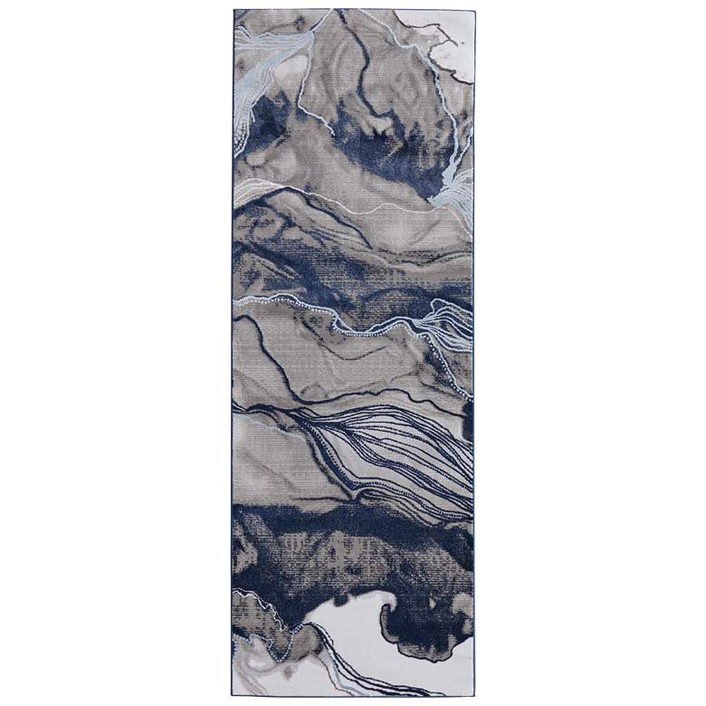 Image 1 Gaspar Modern Abstract Soft Indoor Blue Area Rug 39KTF