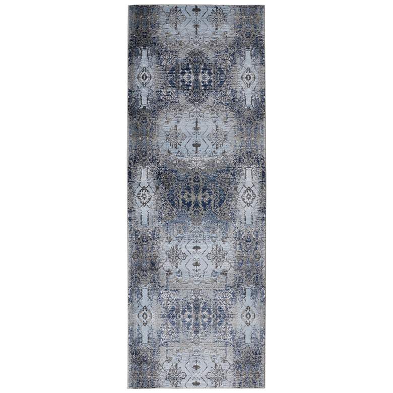 Image 1 Gaspar Modern Damask Soft Indoor Blue Area Rug 3834F