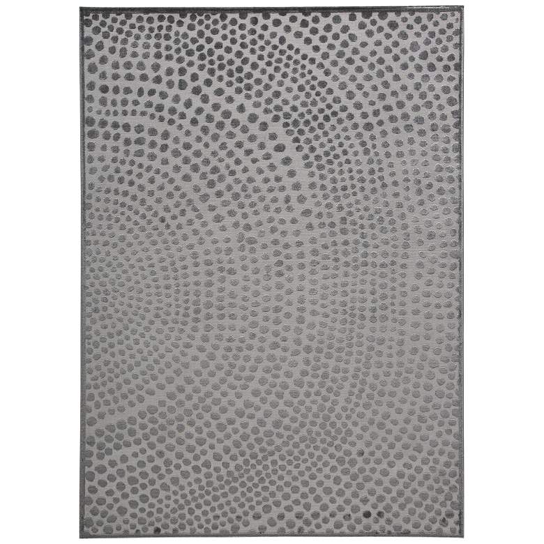 Image 1 Gaspar Modern Polka Dots Soft Indoor Gray Area Rug 3835F