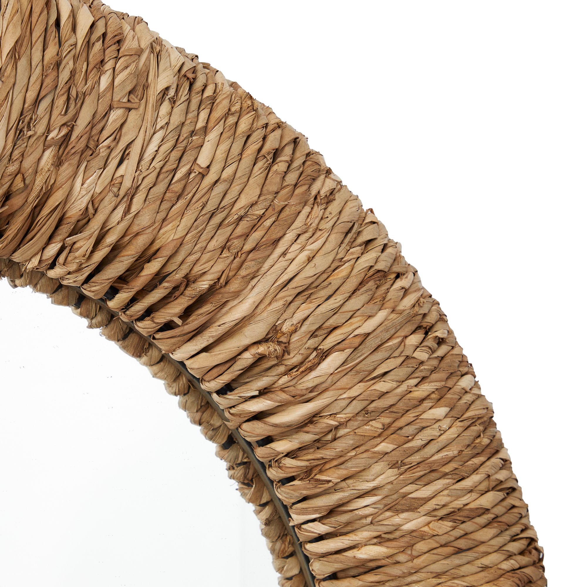 Image 3 Gasso Brown Dried Plant Coiled Weaved 37" Round Wall Mirror more views