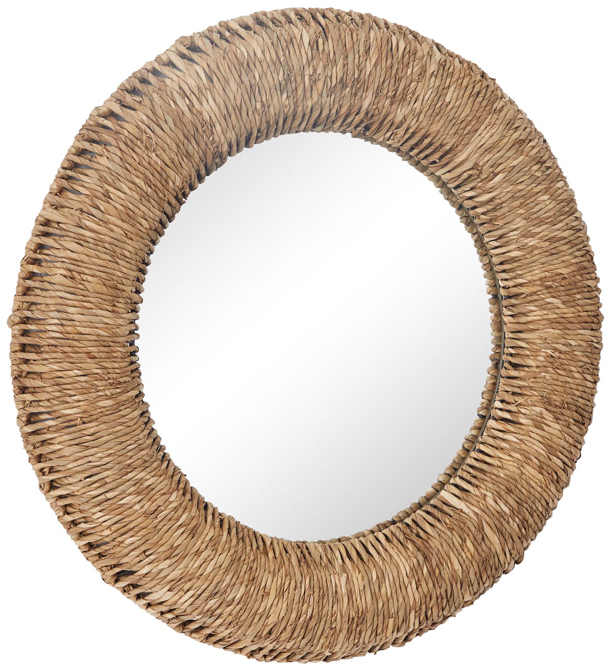 Image 4 Gasso Brown Dried Plant Coiled Weaved 37" Round Wall Mirror more views