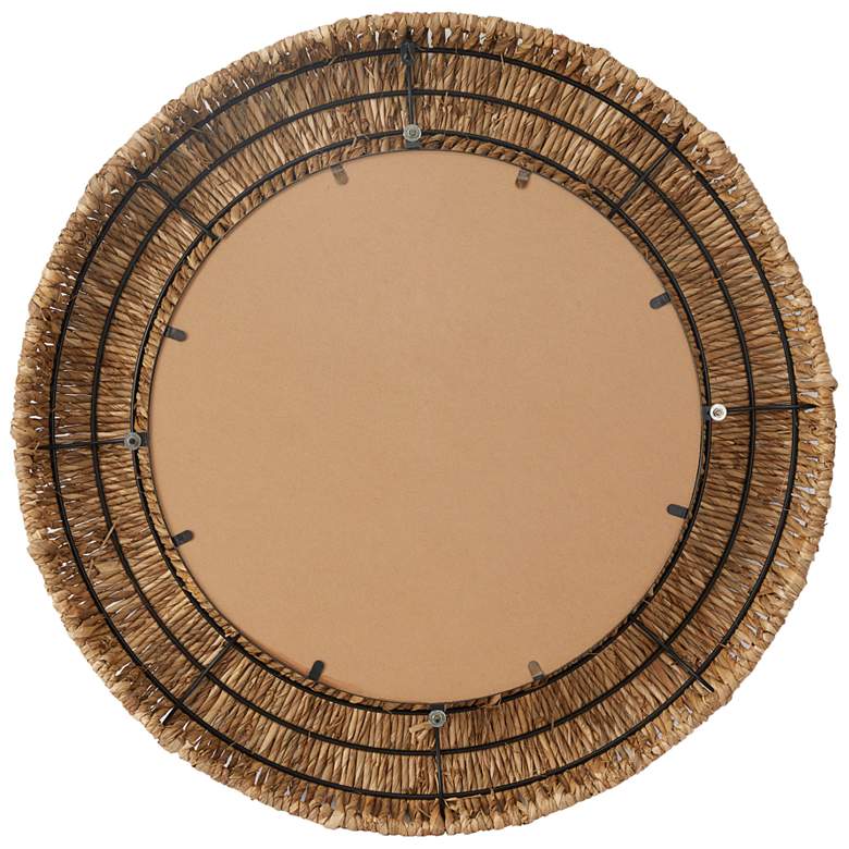 Image 5 Gasso Brown Dried Plant Coiled Weaved 37 inch Round Wall Mirror more views