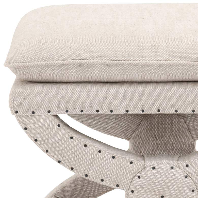Image 2 Gaston Bisque French Fabric Ottoman more views
