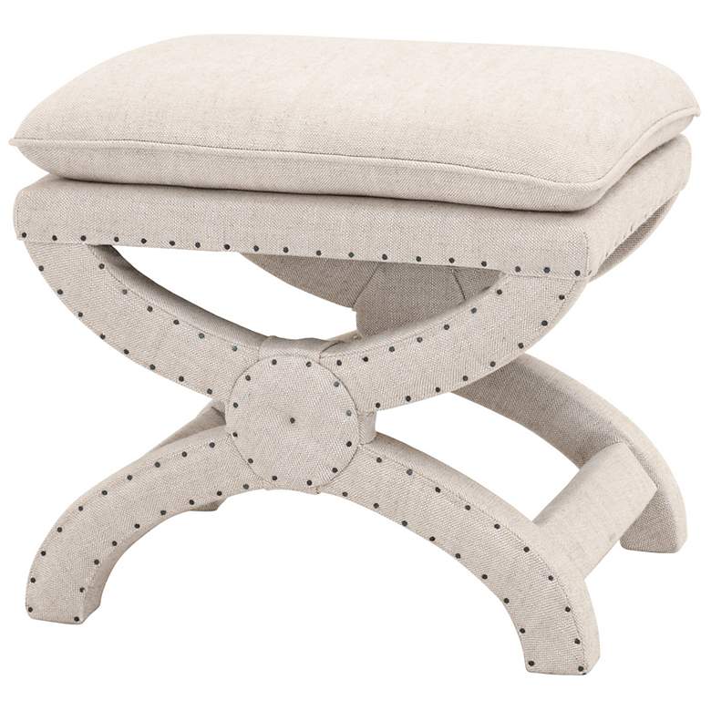 Image 5 Gaston Bisque French Fabric Ottoman more views