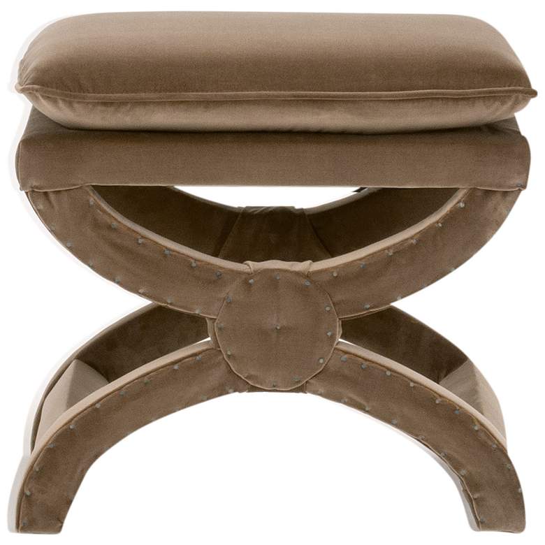 Image 1 Gaston Caramel Velvet Rectangular Ottoman