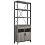 2_Gastoni 31 1/2"W Vintage Gray Oak 2-Drawer Accent Bookcase