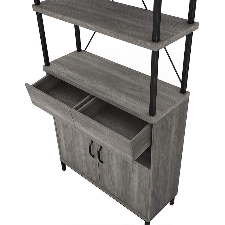 Image 4 Gastoni 31 1/2"W Vintage Gray Oak 2-Drawer Accent Bookcase more views