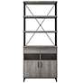 5_Gastoni 31 1/2"W Vintage Gray Oak 2-Drawer Accent Bookcase more views
