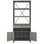 6_Gastoni 31 1/2"W Vintage Gray Oak 2-Drawer Accent Bookcase more views