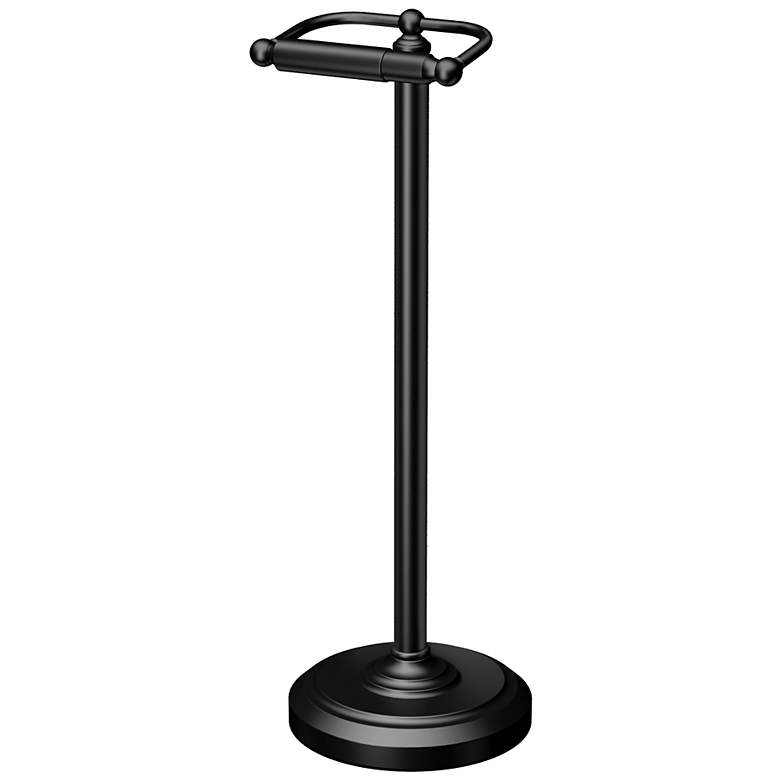 Image 2 Gatco 22" High Matte Black Freestanding Toliet Paper Holder