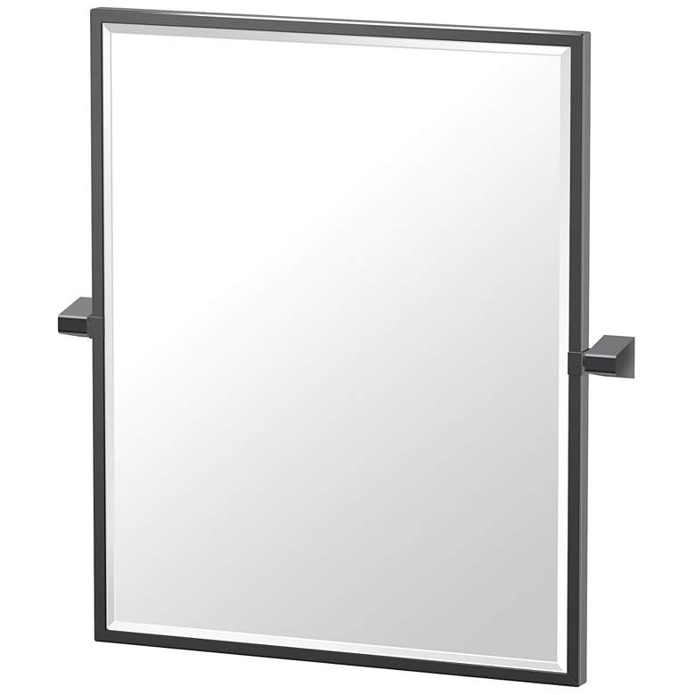 Image 1 Gatco A-Line 24"H Framed Rectangle Mirror, Matte Black