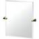 Gatco A-Line 24"H Frameless Rectangle Mirror, Brass/Matte Black