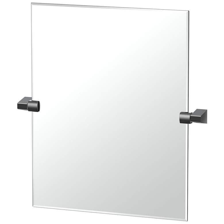 Image 1 Gatco A-Line 24"H Frameless Rectangle Mirror, Matte Black