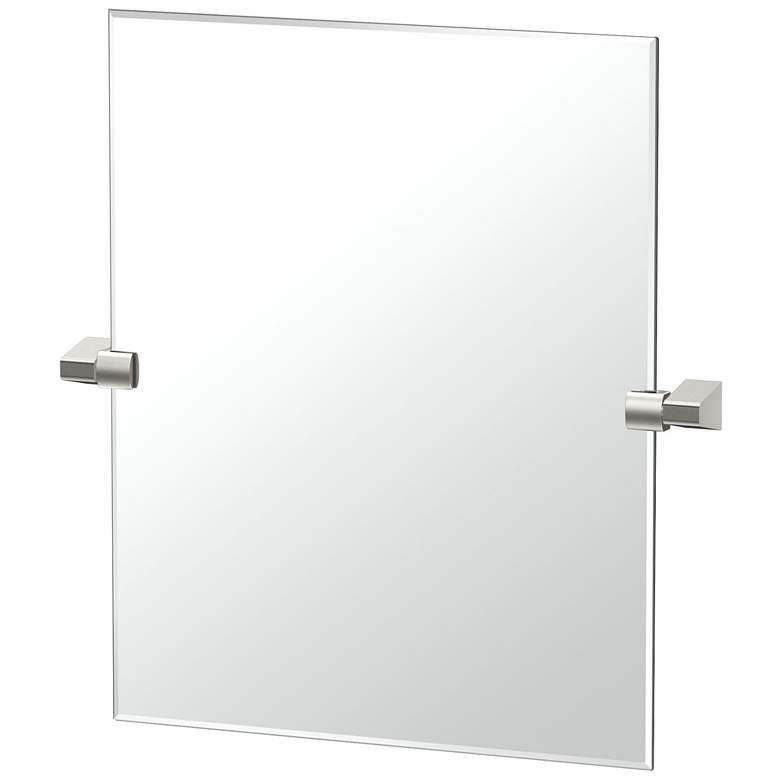 Image 1 Gatco A-Line 24"H Frameless Rectangle Mirror, Satin Nickel