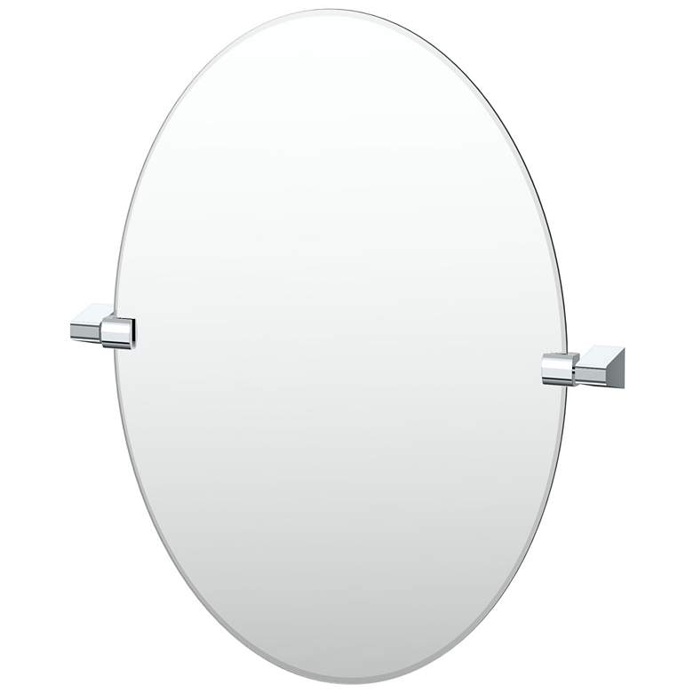 Image 1 Gatco A-Line 26.5"H Frameless Oval Mirror, Chrome