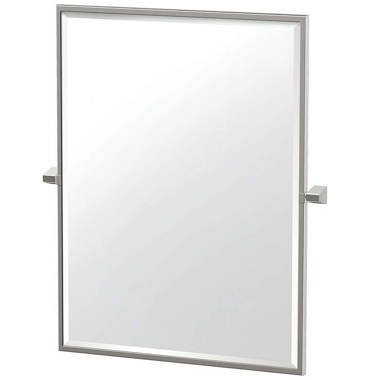 Image 1 Gatco A-Line 31.5"H Framed Rectangle Mirror, Satin Nickel