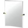 Gatco A-Line 31.5"H Frameless Rectangle Mirror, Brass/Matte Black