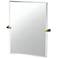 Gatco A-Line 31.5"H Frameless Rectangle Mirror, Brass/Matte Black