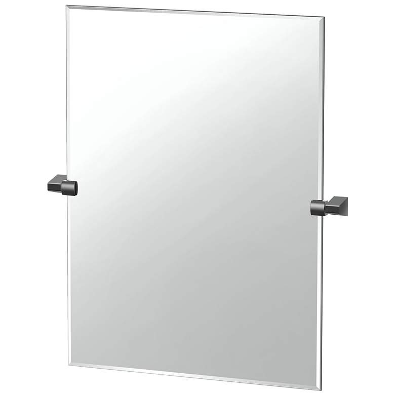 Image 1 Gatco A-Line 31.5"H Frameless Rectangle Mirror, Matte Black