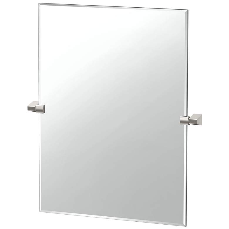 Image 1 Gatco A-Line 31.5"H Frameless Rectangle Mirror, Satin Nickel