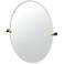 Gatco A-Line 32"H Frameless Oval Mirror, Brass/Matte Black