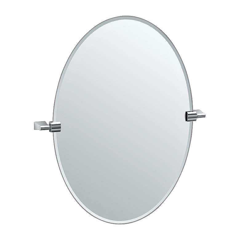 Image 2 Gatco Bleu Chrome 23 1/2 inch x 26 1/2 inch Oval Vanity Mirror