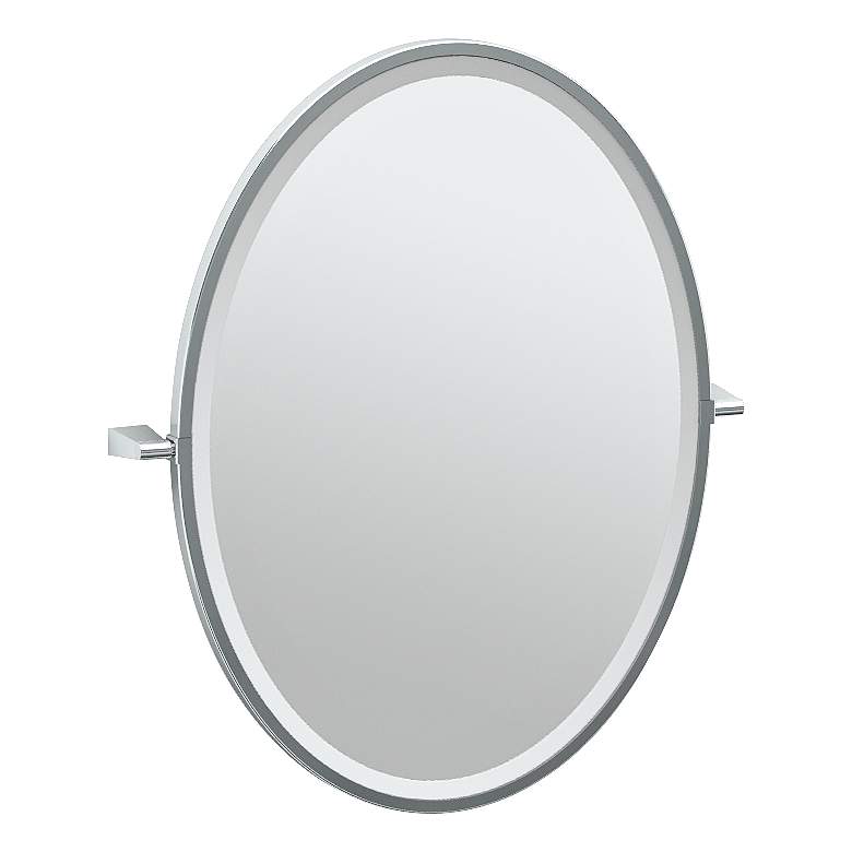 Image 1 Gatco Bleu Chrome 23 1/2 inch x 27 1/2 inch Framed Vanity Mirror